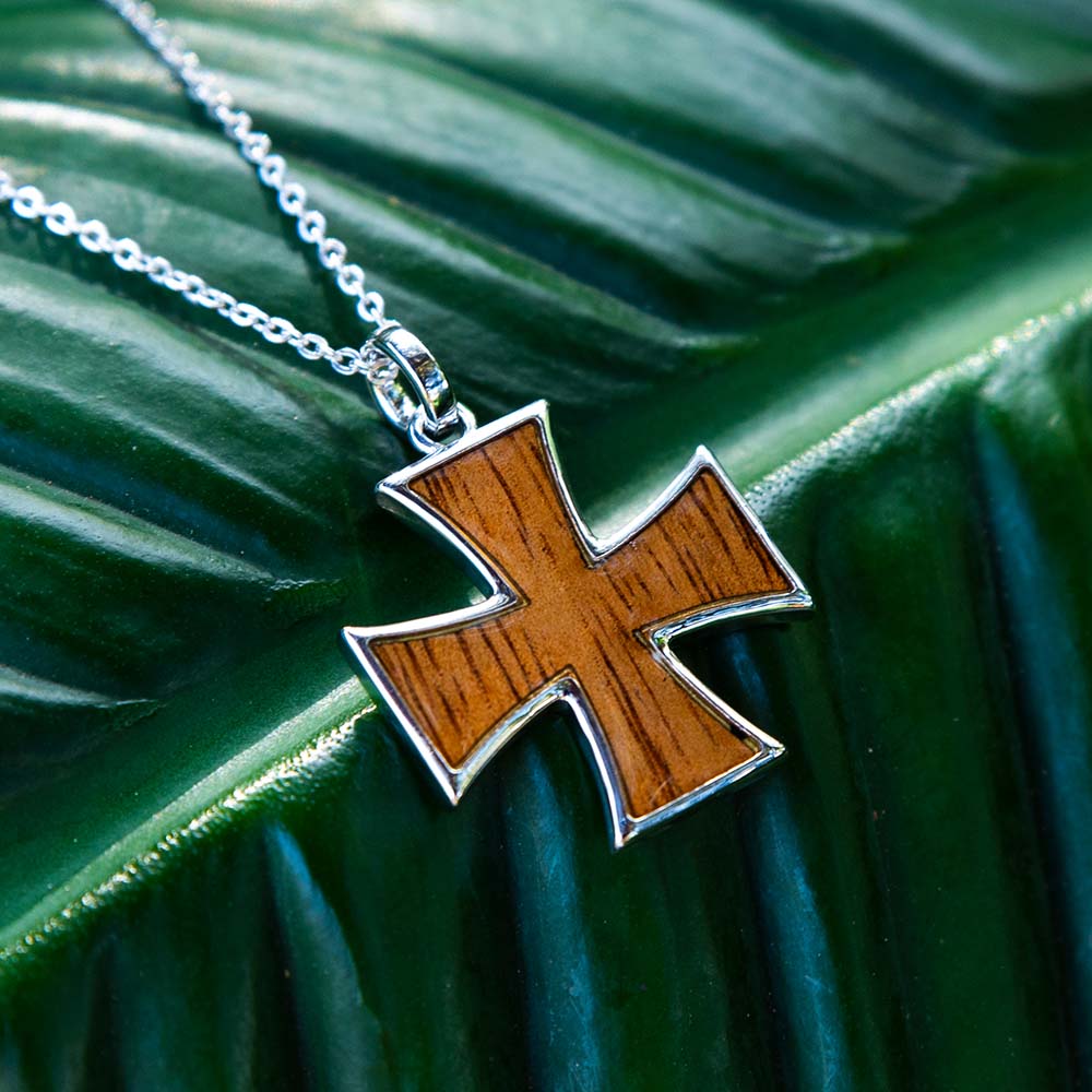 Koa Wood Cross Pendant