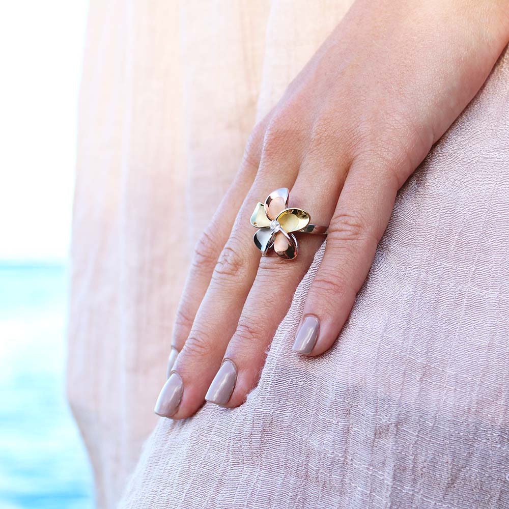 Plumeria ring on sale