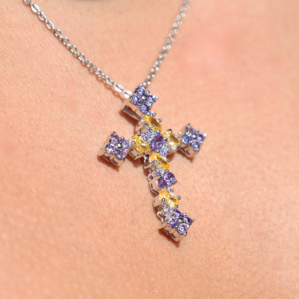 Purple Cross Pendant