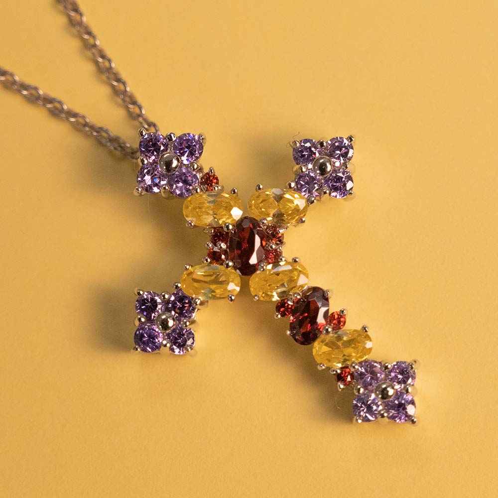 Purple Cross Pendant